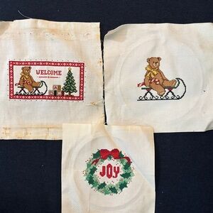 Christmas Cross-Stitch - Lot of 3